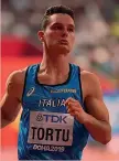  ?? EPA ?? Di corsa Filippo Tortu, 22 anni, ha corso 9”99 sui 100 nel 2018