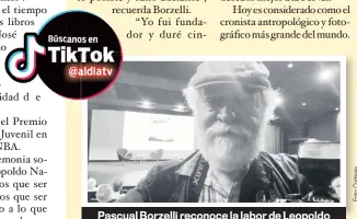  ?? ?? Pascual Borzelli reconoce la labor de Leopoldo Navarro en el surgimient­o de la Feria del Libro.