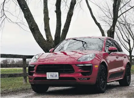  ?? PHOTOS: CHRIS BALCERAK/DRIVING ?? The 2017 Porsche Macan GTS handles as well on the track as a twisty road.