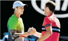  ?? BILD: SN/APA/AFP/GREG WOOD ?? Dennis Novak (l.) war gegen Grigor Dimitrov chancenlos.