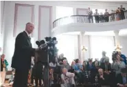  ?? THE ASSOCIATED PRESS ?? Former Gov. Robert Bentley speaks after officially resigning Monday in Montgomery, Ala.