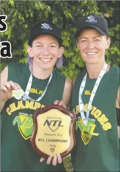  ??  ?? Serena Prout and Nic Grose with their winners medals.