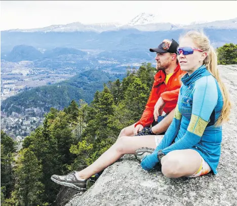  ?? FILES ?? Squamish-based trail runner Dylan Morgan, left, is offering guided runs for tourists through Airbnb’s Trips option, which allows travellers to find off-thebeaten path experience­s in the destinatio­ns they visit.