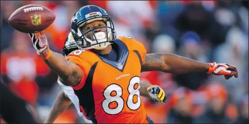  ?? — THE ASSOCIATED PRESS ?? The Denver Broncos traded wide receiver Demaryius Thomas to the Houston Texans yesterday.
