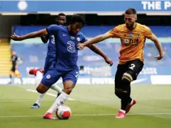  ?? (Reuters) ?? Chelsea's Reece James in action with Wolverhamp­ton Wanderers' Matt Doherty