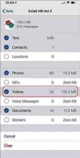  ??  ?? Whatsapp’s catch-22: you can’t free up space until you free up space
