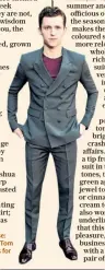  ??  ?? Fashion sense: Spiderman’s Tom Holland goes for a green suit