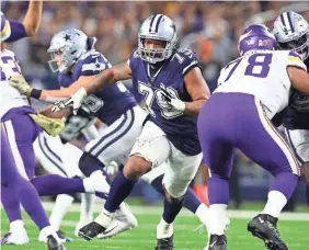  ?? MATTHEW EMMONS/USA TODAY SPORTS ?? Cowboys tackle Michael Bennett (79) recorded two solo tackles, two combined tackles and two QB hits against the Vikings.