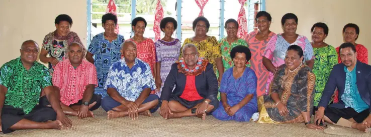  ?? Photo: Ministry of Fisheries and Forestry ?? Minister for Fisheries and Forestry, Hon. Kalaveti Vodo Ravu (with garland) in Nasinu Village, Ovalau during his first official visit this year.