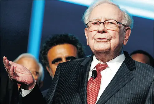  ?? ANDY KROPA / INVISION / THE ASSOCIATED PRESS FILES ?? Warren Buffett says Berkshire Hathaway Inc. will stick to this philosophy: “The less the prudence with which others conduct their affairs, the greater the prudence with which we must conduct our own.”