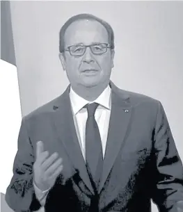  ?? Ap ?? Hollande, ayer, al anunciar su renuncia