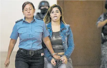  ?? JUAN JOSE GARCIA ?? “La Chipi”. Jorgelina Selerpe (24), la novia del narco Alan Funes (19). Ambos están presos.