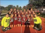  ?? PHOTO COURTESY OF CONESTOGA HIGH SCHOOL ?? The Conestoga field hockey teams poses following its 8-0 victory over Lower Merion on Tuesday to clinch an unbeaten Central League season.