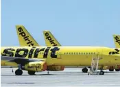  ?? CHRIS O’MEARA/AP ?? Spirit Airlines says it will inform shareholde­rs before the vote on Frontier’s offer set for June 30.