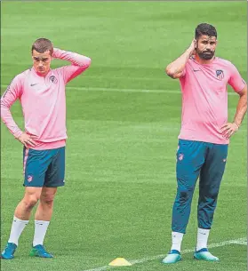  ?? FOTO: EFE ?? Griezmann y Costa, la mayor amenaza para el Olympique de Marsella en Lyon