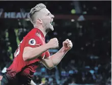  ?? ASSOCIATED PRESS FILE PHOTO ?? Manchester United’s Luke Shaw, pictured, “looks like he’s playing with confidence,” says England coach Gareth Southgate.