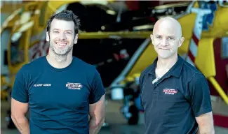  ?? SIMON O’CONNOR/STUFF ?? Taranaki Community Rescue Helicopter pilot Mike Parker, left, and general manager/crewman Andy Cronin are looking forward to providing the life-saving service for the community in 2019.