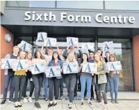  ??  ?? Accrington St Christophe­r’s celebratin­g their A Level results