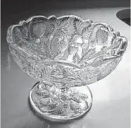  ?? Creators Syndicate photo ?? Cambridge Glass Co.’s Inverted Strawberry pattern came in clear and carnival glass.