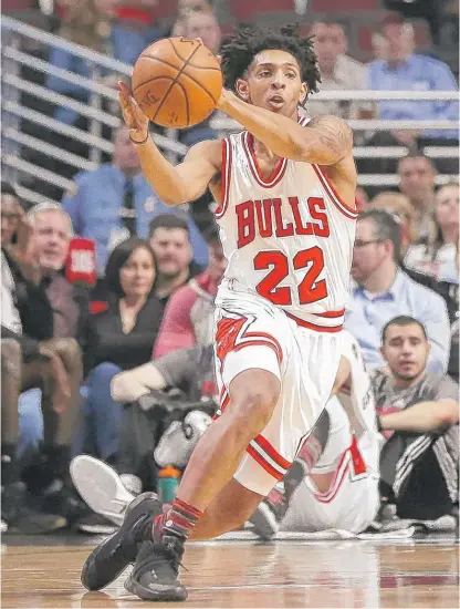  ?? | CHARLES REX ARBOGAST/ AP ?? Cameron Payne looks to pass Tuesday night against the Nuggets. He had six points in just under 17 minutes.