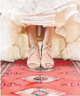 ??  ?? TRY WEDDING IN MY CHOOS: The bride’s shoes, courtesy of Jimmy Choo