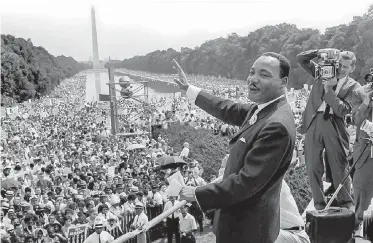  ??  ?? Rev. Martin Luther King Jr. gave his famous I Have a Dream speech from the Lincoln Memorial in Washington, D.C., in 1963. A B.C. Green Party candidate has been attacked for mimicking some of King’s famous speeches at a campaign event.