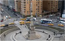  ?? AP FILE PHOTO ?? LATEST TARGET: This iconic statue of Christophe­r Columbus in New York’s Columbus Circle now at risk.