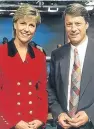  ??  ?? Nick Ross, who was one of the first presenters, pictured with Jill Dando who joined him on the show in 1995.