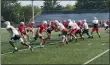  ?? SUBMITTED ?? The Mentor football team held its first practice of the season early on Aug. 1 at Jerome T. Osborne Stadium.