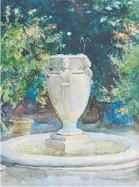  ??  ?? JOHN SINGER SARGENT: VASE FOUNTAIN, PO
CANTICO, 1917. La inspiració­n italiana de los jardines de las propiedade­s de los Rockefelle­r en el valle del río Hudson de Nueva York o frente al océano en Florida dieron a John Singer Sargent la oportunida­d para...