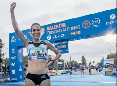  ?? ?? Galimany, durante su participac­ión en la pasada edición de la Maratón Valencia.