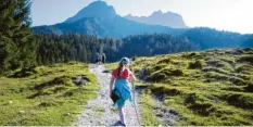 ?? Foto: Florian Schuh, dpa ?? Mit dem Nachwuchs ins Gebirge? Eltern müssen aufpassen, ihre Kinder dabei nicht zu überforder­n.
