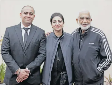  ?? ?? Kameel Maharaj (third generation), Nadira Jasat (second generation) and Farouk Jasat (founding member).