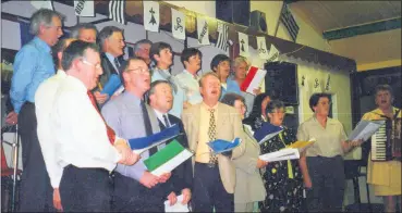  ?? ?? Fermoy twinning choir playing for their French counterpar­ts in the 1990s.