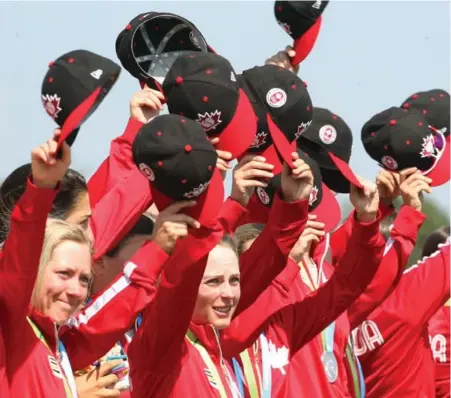  ?? FRED THORNHILL/THE CANADIAN PRESS ?? Canada’s athletes bid farewell as the Pan Am Games wrapped up on Sunday. Team Canada finished second in the final medal total with 217.