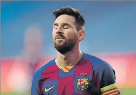  ?? FOTO: GETTY ?? Leo,durante el partido ante el Bayern en el que el Barça tocó fondo en Lisboa