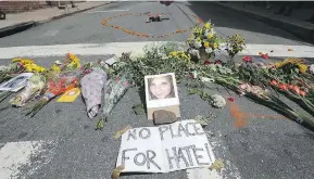  ?? CHIP SOMODEVILL­A / GETTY IMAGES ?? Anti-hate protester Heather Heyer, 32, was killed Saturday “while exercising her peaceful first-amendment right to free speech,” said Charlottes­ville city officials.