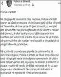  ??  ?? Faksimile e njoftimit zyrtar të Policisë