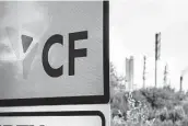  ?? Anthony Devlin / Bloomberg ?? CF Industries Holdings was forced to shut two U.K. plants due to Europe’s record rally in natural gas.