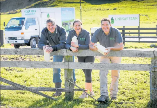  ?? PHOTO / FILE ?? Paul Ashton (left), Ange Brooks and Mike Ashton, the owners of Lindsay Farm.