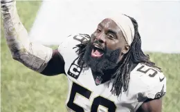  ?? JOHN BAZEMORE/AP ?? Saints outside linebacker Demario Davis leaves the field after a game against the Falcons on Dec. 6 in Atlanta.