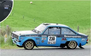  ??  ?? Derek Ayson and Gavin McDermott, of Gore, in Ayson’s 1981 Ford Escort.