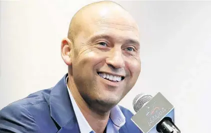  ?? AP WILFREDO LEE/ ?? Derek Jeter’s only prediction is the Marlins’ attendance will be better in 2021 than last year, you know, when spectators weren’t allowed.