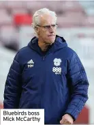  ??  ?? Bluebirds boss Mick McCarthy