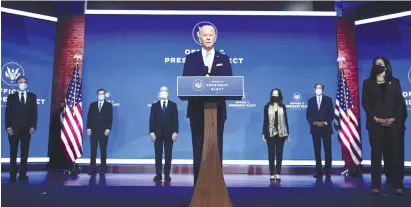  ?? AFPPIX ?? Biden speaks during a Cabinet announceme­nt event in Wilmington, Delaware on Tuesday. –