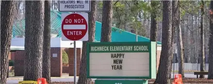  ?? ?? A six-year-old student at Richneck Elementary School in Virginia shot his first-grade teacher during class in January.
