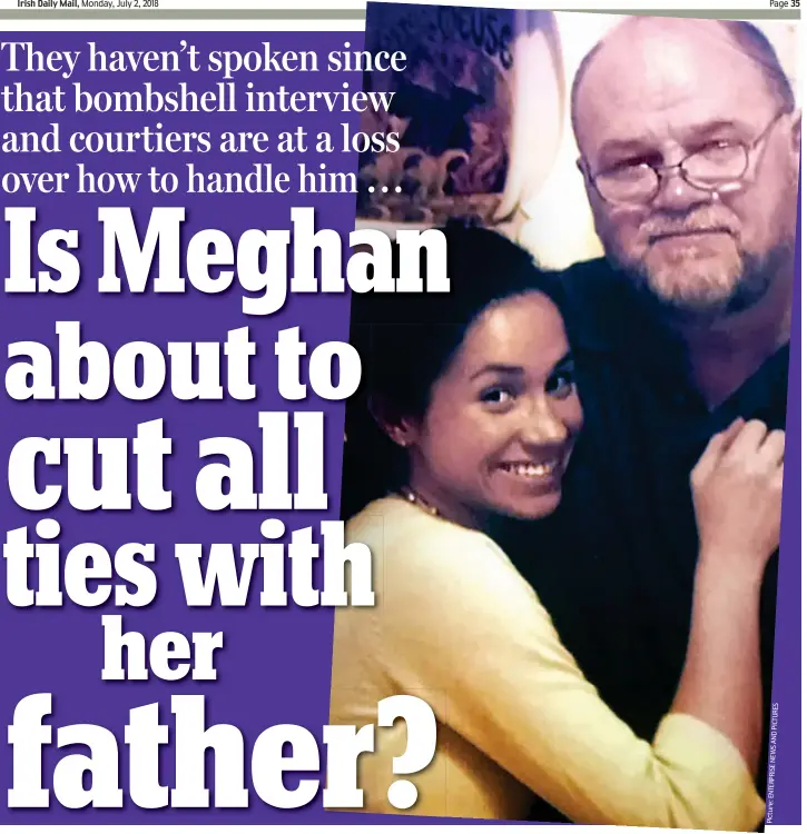  ??  ?? Family bond: A young Meghan Markle with her father Thomas
