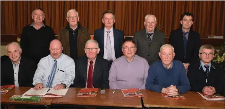  ??  ?? Attending the Duhallow GAA Convention in Millstreet were Front Row: Tom Dennehy(President); Tony McAuliffe(Secretary), Joe Kerins(Chairman), Dan Dennehy(Treasurer); Sean McAulliffe(PRO), Liam Buckley, Cultural Officer; Back Row: Jerry Walsh(Outgoing Co. Cultural Officer); Denis Lane, CCC; Richard Murphy(Incoming Co. Cultural Officer); Frank Barry, CCC; Donal Leahy, Co. PRO. Picture John Tarrant