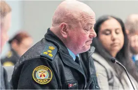  ?? NICK LACHANCE TORONTO STAR ?? At Tuesday’s police board meeting, Toronto police Chief Myron Demkiw said there have been “some very difficult public conversati­ons” since the verdict in the Umar Zameer trial. He also reiterated that he does “respect and accept the decision of the jury.”