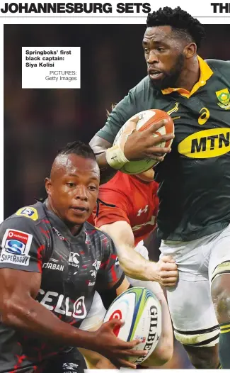  ?? PICTURES: Getty Images ?? Springboks’ first black captain: Siya Kolisi